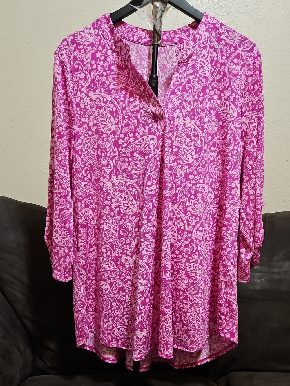 Dear Scarlett Pink Paisley Tunic Blouse